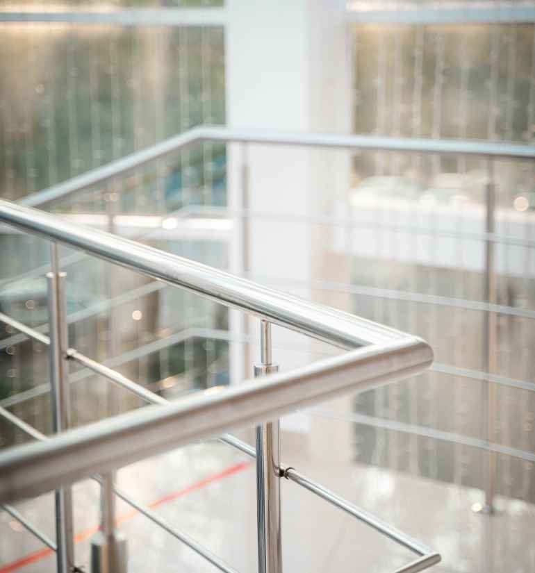 Glass & Steel Railing | JB Interior & Modular